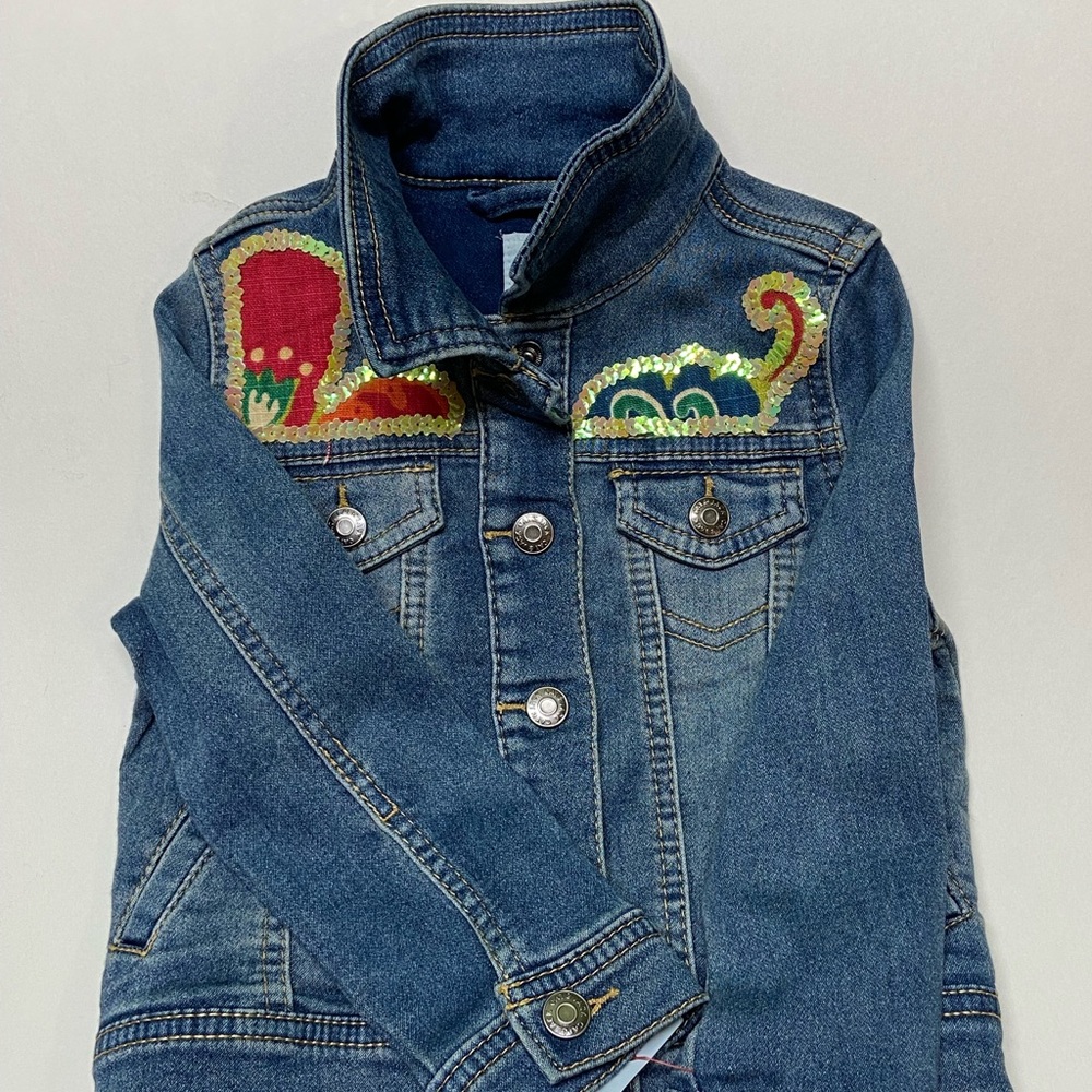 NWT Custom Name flower Mood Jean Jacket